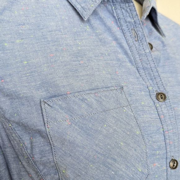 Blue speckled Woolrich shirt Lg - Picture 3 of 12